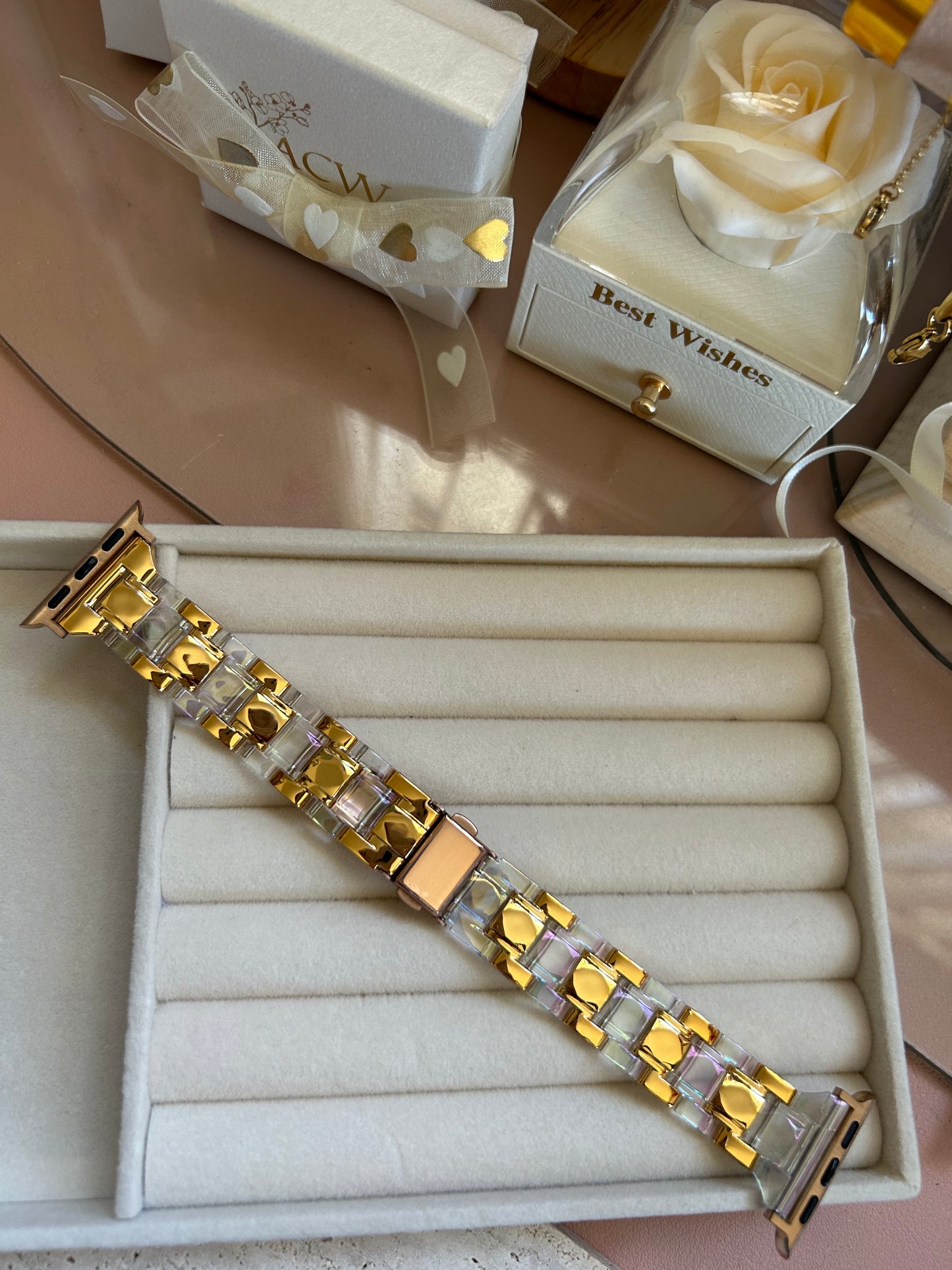 Transparent Metallic iWatch Band