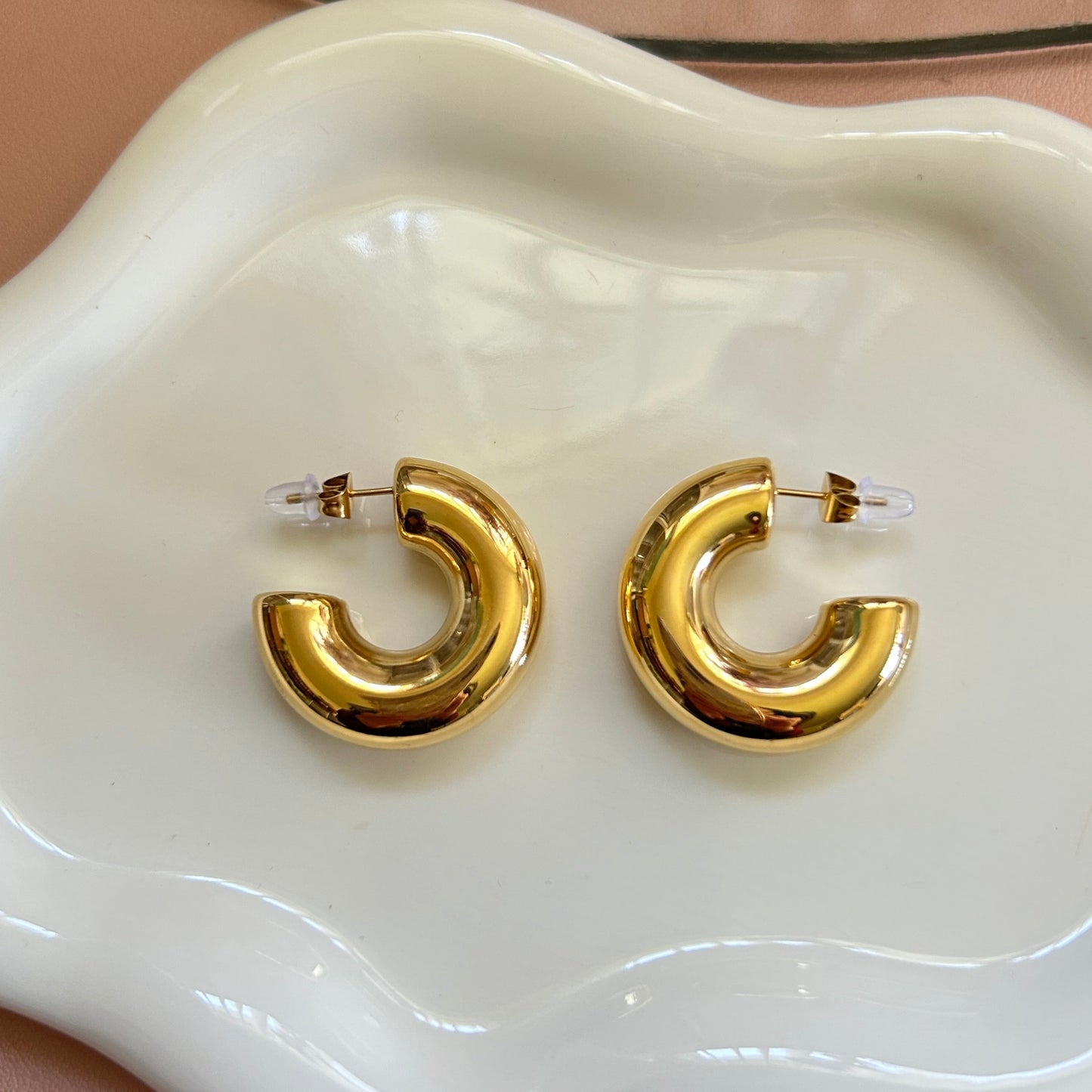 CHERYL - Large C Hoop Earrings