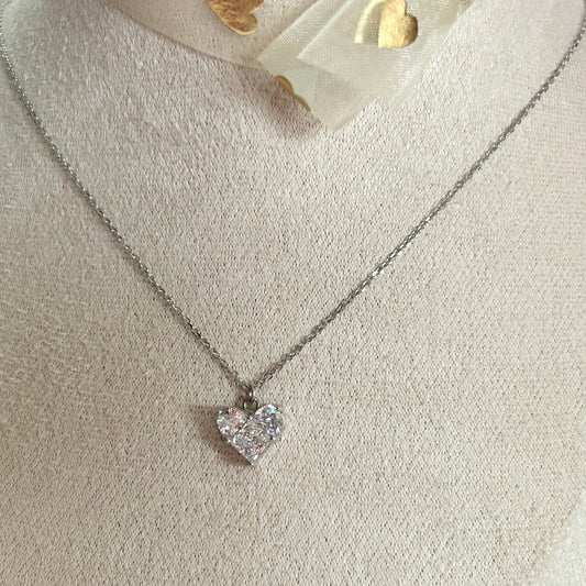 925 sterling silver cubic zirconia gemstone heart shaped necklace women girls jewelry nickel free lead free