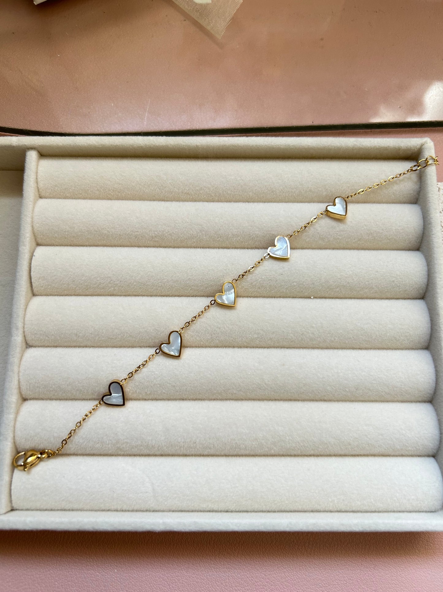 AMY - White Multi Heart Bracelet