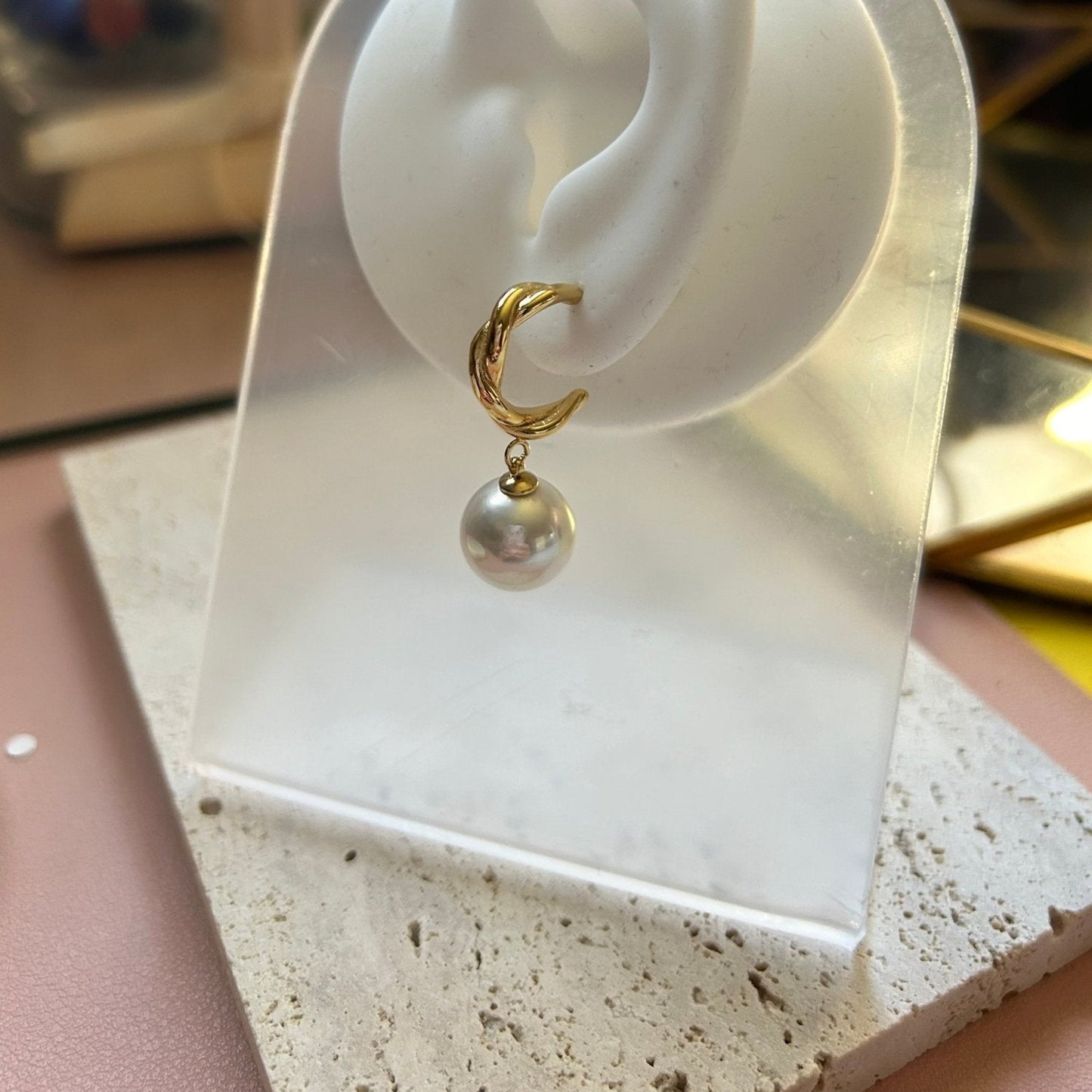 CARRIE - Pearl C Stud Earrings - ACW Style Studio