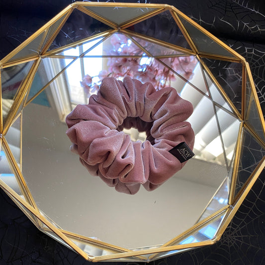 Blush Pink Velvet handmade scrunchie