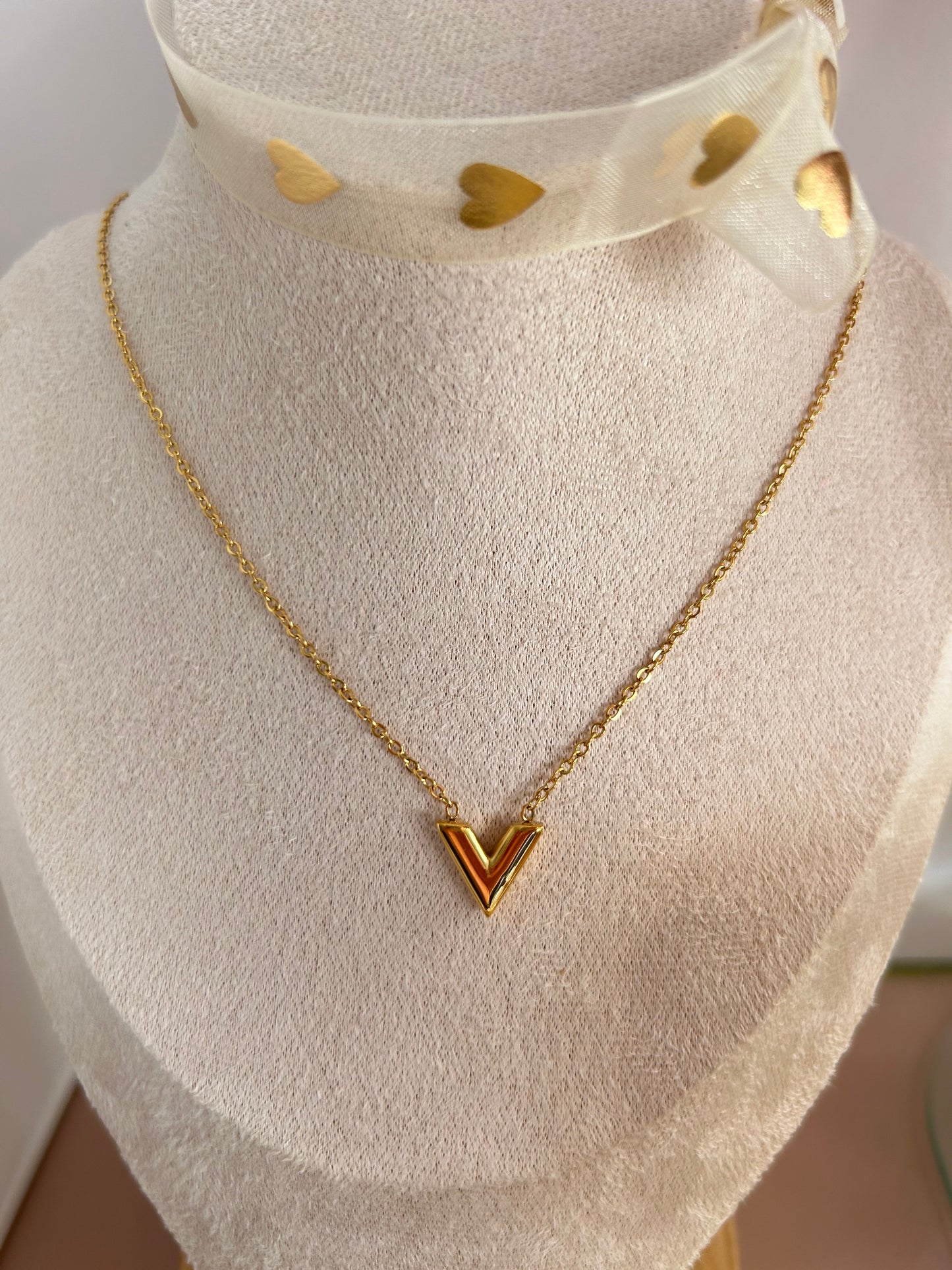 VIVIAN - ‘V’ Shaped Pendant Necklace