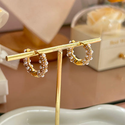 MARGOT - Pearl Hoop Earrings