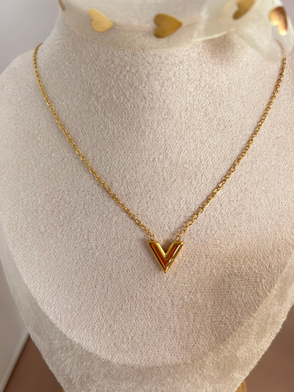 VIVIAN - ‘V’ Shaped Pendant Necklace