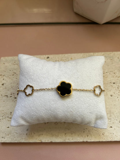 CHLOE - Dual Tone Flower Bracelet